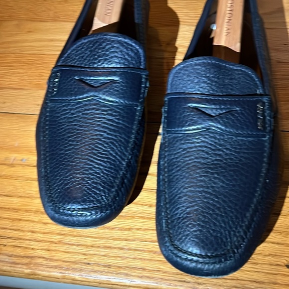 Prada, Men’s Pebbled-Leather Driving Loafer, Size 10, Navy - Picture 1 of 8